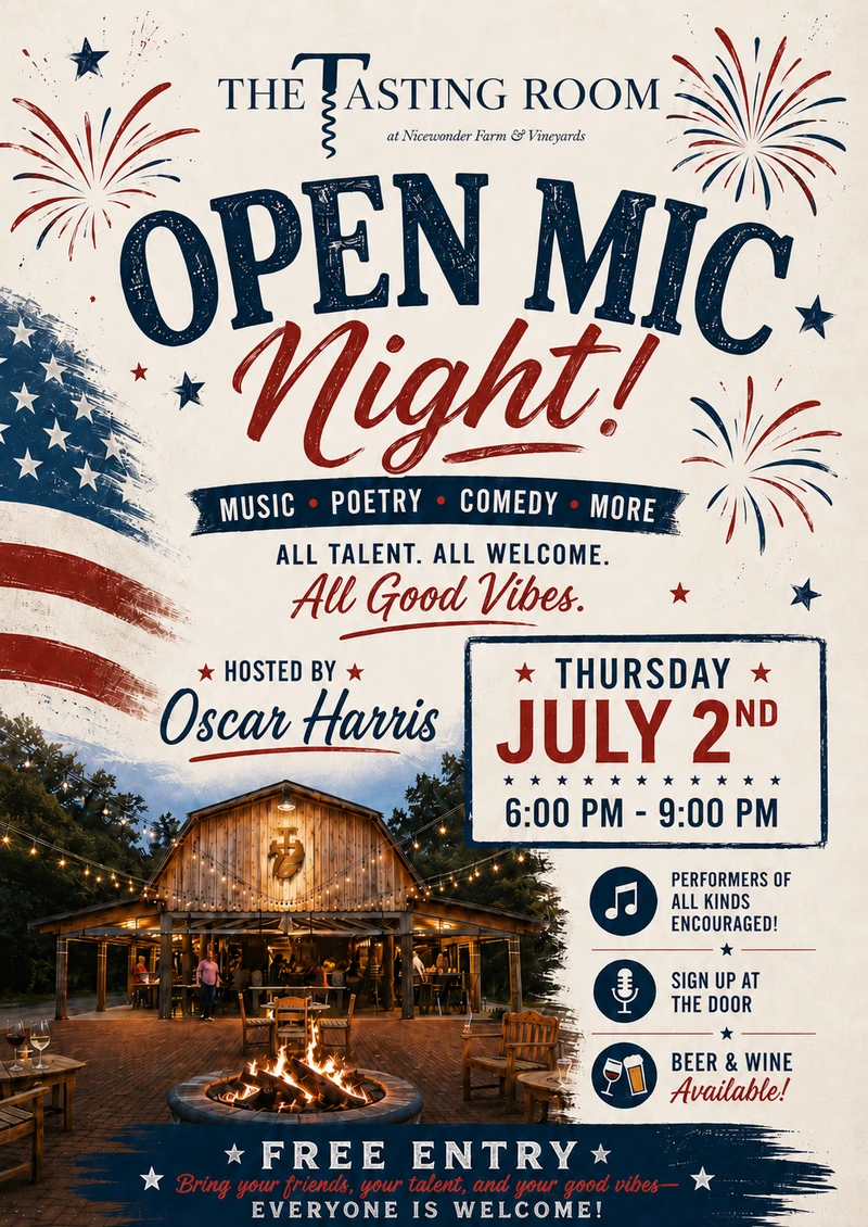 Open Mic Night Advertising July 2nd V2