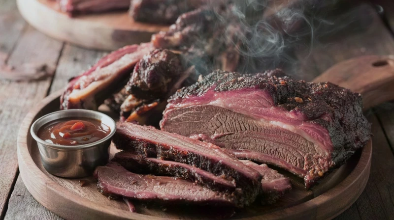 brisket and ribs on plate