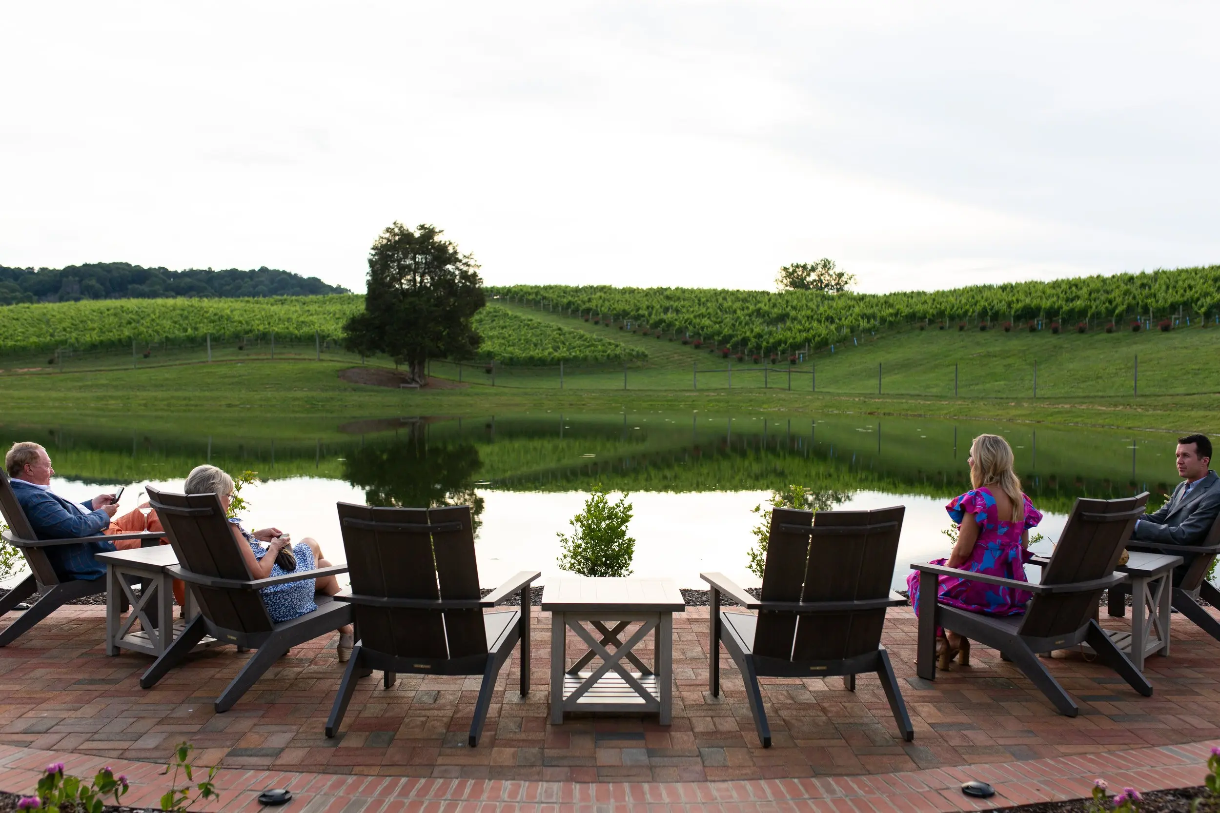 lounging around pond